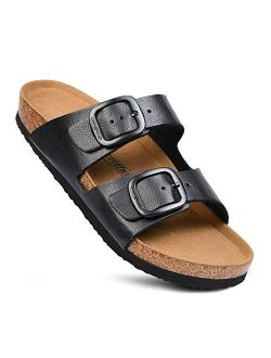 Womens Arch Support Cork Footbed Slide Sandals