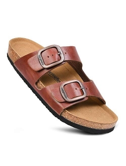 Womens Arch Support Cork Footbed Slide Sandals