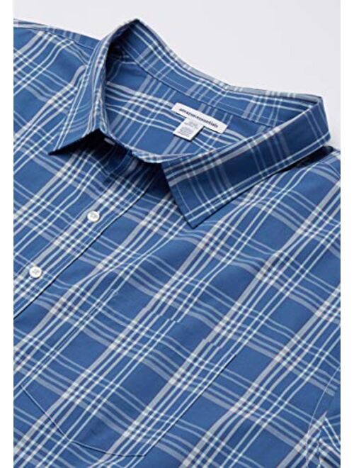 Amazon Essentials Men's Big & Tall Long-Sleeve Plaid Casual Poplin Shirt Fit by DXL