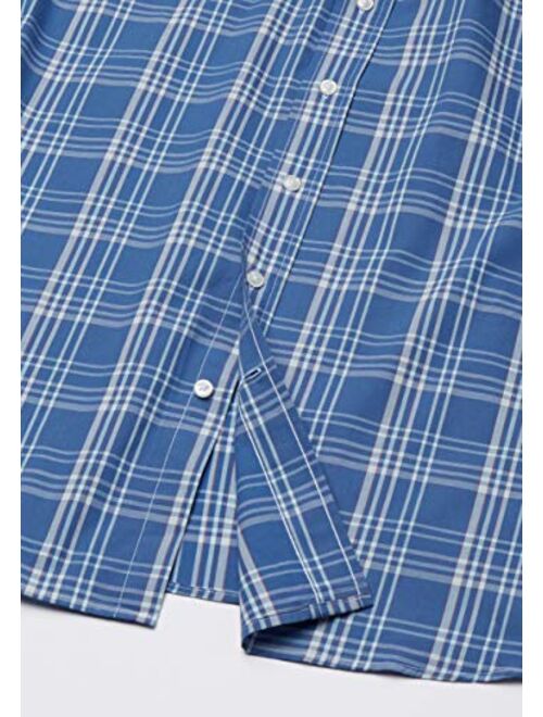 Amazon Essentials Men's Big & Tall Long-Sleeve Plaid Casual Poplin Shirt Fit by DXL