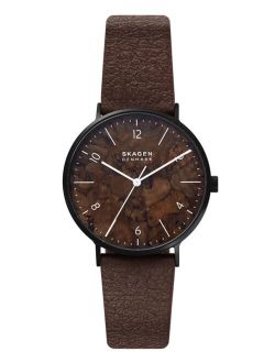 Men's Aaren Naturals Brown Mulberry Leather Alternative Strap Watch, 40mm