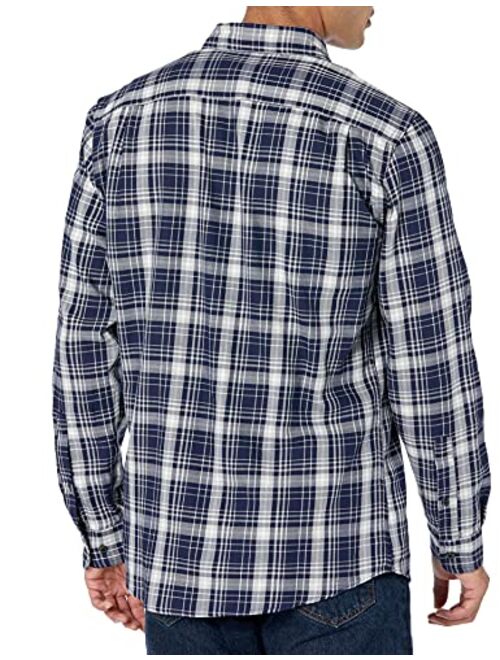 Amazon Essentials Men's Slim-Fit Long-Sleeve Plaid Two-Pocket Twill Shirt