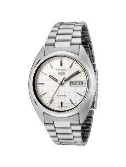 Men's SNXF05 Seiko 5 Automatic White Dial Stainless Steel Watch