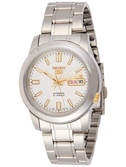 Seiko Men's SNKK07 5 Stainless Steel White Dial Watch