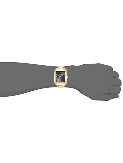Seiko Men's Solar Diamond Japanese-Quartz Watch with Two-Tone-Stainless-Steel Strap, 20 (Model: SNE462)