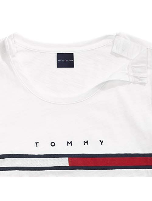 Tommy Hilfiger Women's Adaptive T Shirt with Magnetic Closure Signature Stripe Tee