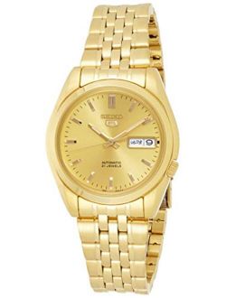 Men's SNK366K Seiko 5 Automatic Gold Dial Gold-Tone Stainless Steel Watch