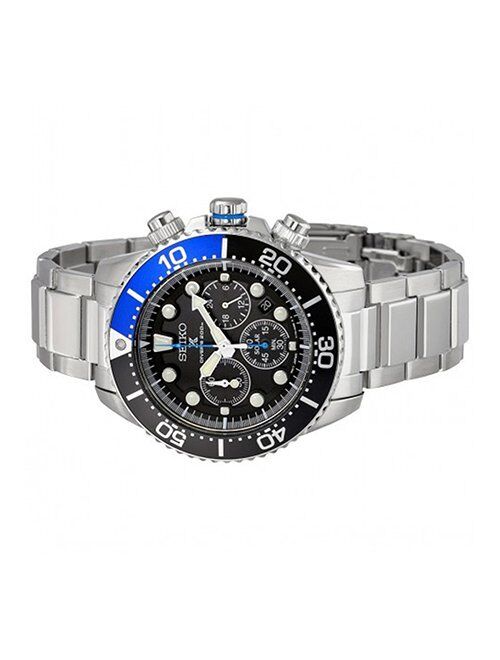Seiko Men's Silvertone Solar Chronograph Diver Watch
