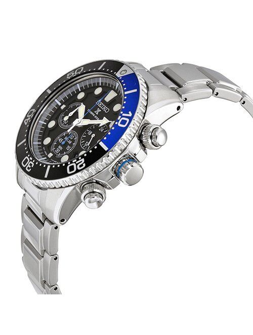 Seiko Men's Silvertone Solar Chronograph Diver Watch