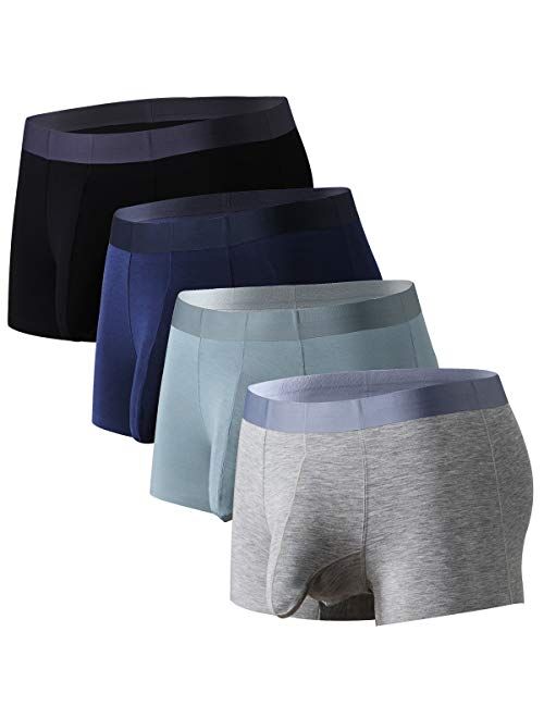 Buy Ouruikia Men's Underwear Modal Trunks Silky Smooth Short Leg Boxer ...