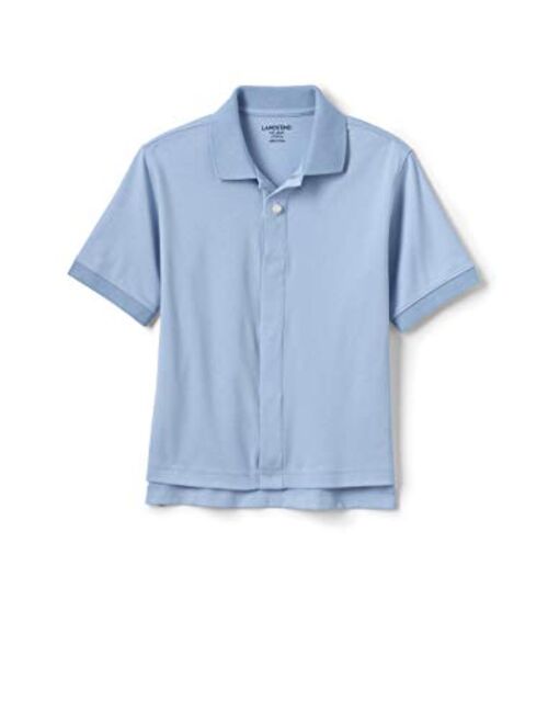Lands' End School Uniform Kids Adaptive Short Sleeve Interlock Polo Shirt