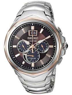 Men's COUTURA Chronograph Japanese-Quartz Watch with Stainless-Steel Strap, Two Tone, 22 (Model: SSC628)