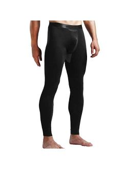 Men's Thermal Underwear Pants Modal Thermal Bottoms Long Johns Pants Underwear with Separate Pouch