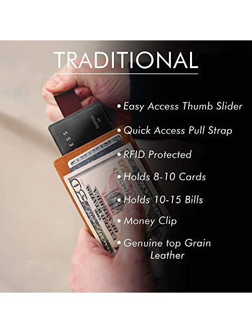 Kings Loot Wallet for Men - Traditional Minimalist Slim Leather Bifold - Holds 10 Cards (Classy Brown)