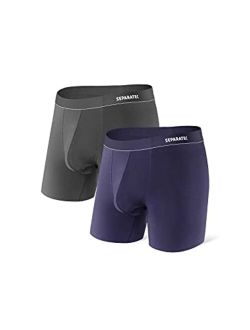 Men's Dual Pouch Underwear Comfort Flex Fit Premium Cotton Modal Blend Boxer Briefs 2-3 Pack