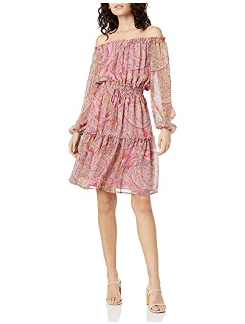 Tommy Hilfiger Women's Shoulder Paisley Dress