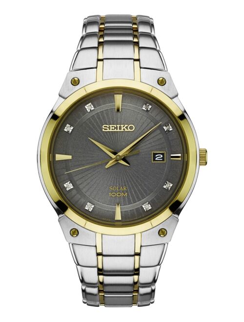 Seiko Men's SNE430 Japanese Quartz Stainless Steel Watch, Color:Two Tone, Solar