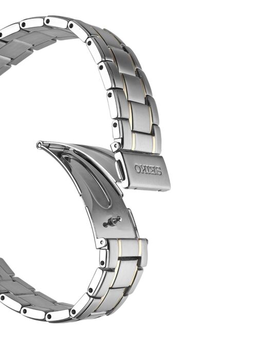 Seiko Men's SNE430 Japanese Quartz Stainless Steel Watch, Color:Two Tone, Solar