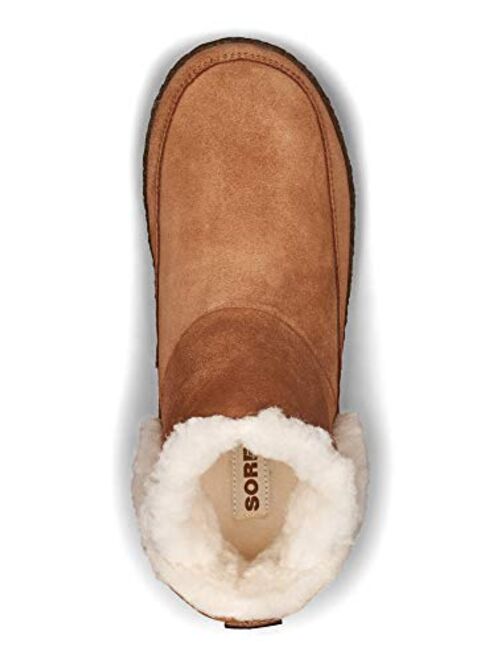 Sorel - Women's Nakiska Bootie House Slippers with Suede and Faux Fur Lining