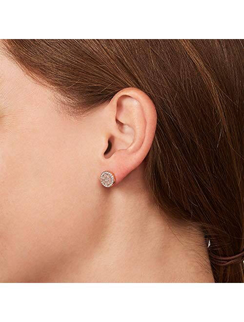 Fossil Women's Stainless Steel Rose Gold-Tone Stud Earrings