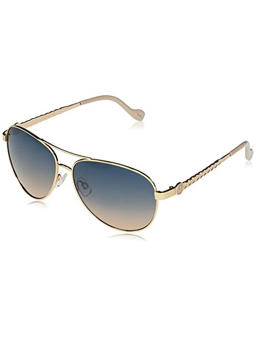 Jessica Simpson J5702 Stylish Metal UV Protective Aviator Sunglasses. Glam Gifts for Women, 59 mm