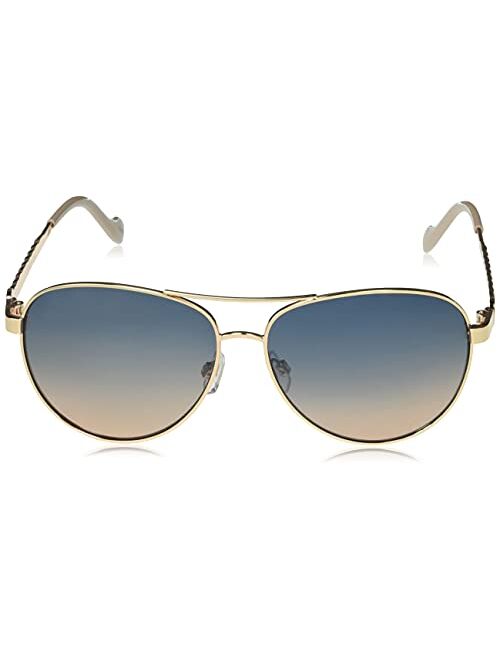 Jessica Simpson J5702 Stylish Metal UV Protective Aviator Sunglasses. Glam Gifts for Women, 59 mm