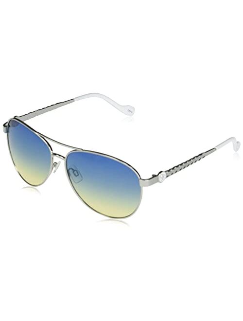 Jessica Simpson J5702 Stylish Metal UV Protective Aviator Sunglasses. Glam Gifts for Women, 59 mm