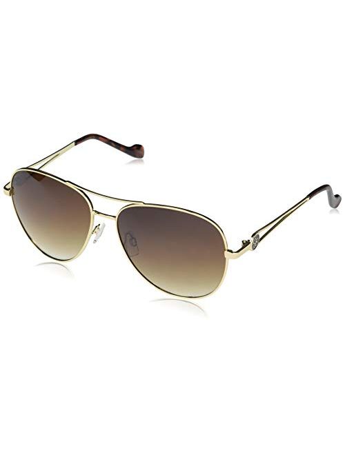 Jessica Simpson Women's J5859 Open Temple Metal Aviator Sunglasses with 100% UV Protection, 60 mm