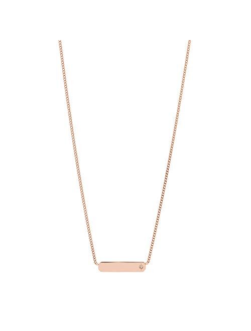 Fossil Rose Gold-Tone Stainless Steel Chain Necklace
