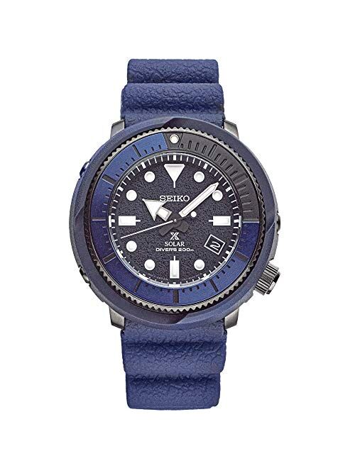 Seiko Solar Diver SNE533 Mens Blue Silicone Rubber Band Chronograph Camo Blue Quartz Dial Watch