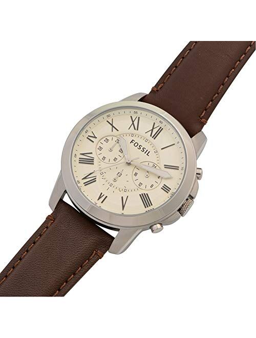 FOSSIL Mens Chronograph Quartz Watch with Leather Strap FS4735IE