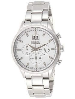 Chronograph Silver Dial stainless Steel Mens Watch SPC079