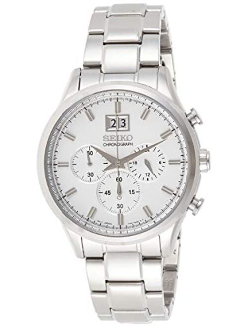 Seiko Chronograph Silver Dial stainless Steel Mens Watch SPC079