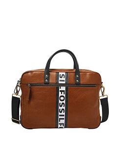 Brown Polyester Front Zipper Casual And Lightweight Briefcase