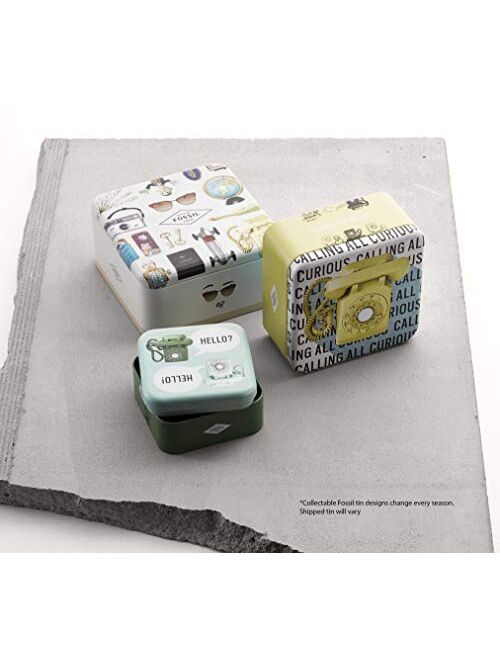 Fossil Dive Black Agate Signet Ring