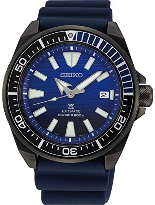 SEIKO PROSPEX Mens Save The Ocean Diver's 200M"Samurai" Wave Blue Watch SRPD09K1