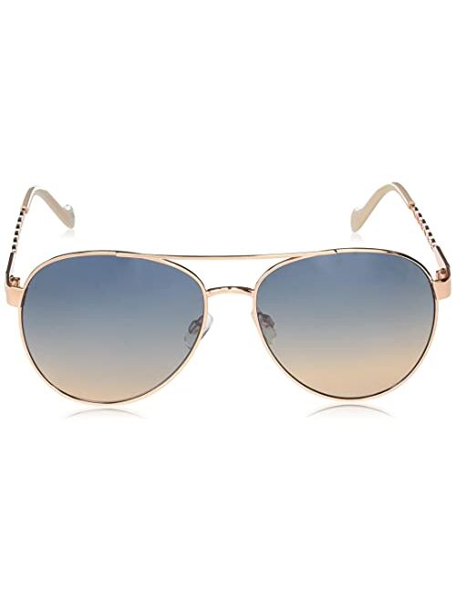 Jessica Simpson Women's J5999 Luxurious UV Protective Metal Aviator Sunglasses | Wear All-Year | The Gift of Glam, 59 mm