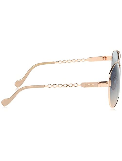 Jessica Simpson Women's J5999 Luxurious UV Protective Metal Aviator Sunglasses | Wear All-Year | The Gift of Glam, 59 mm