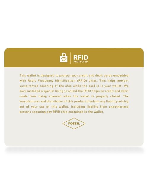 Fossil Men's Leather Wallet Derrick RFID-Blocking Bifold with Flip ID