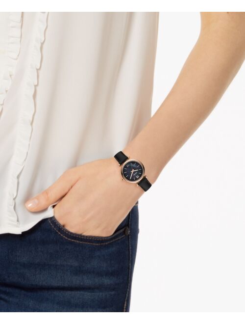 Fossil Women's Carlie Mini Black Leather Strap Watch 28mm