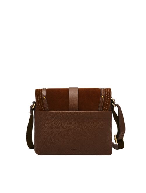 Fossil Women's Kinley Leather Crossbody with Suede Flap Studs