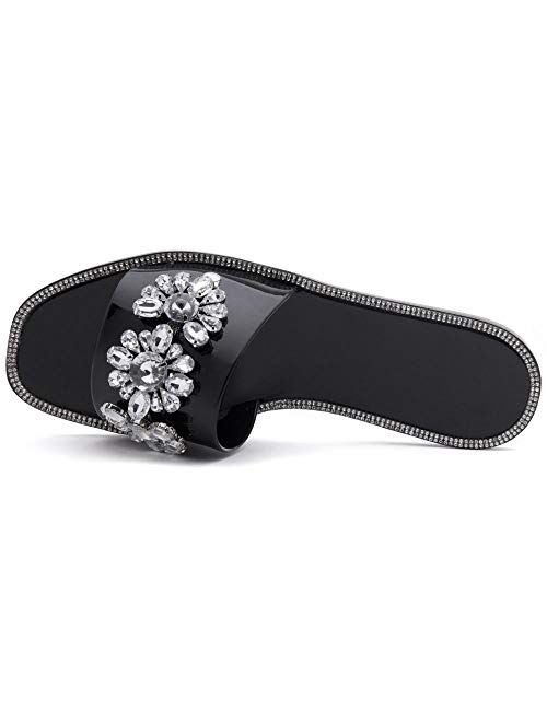 Herstyle Anabell Women’s Rhionestone slides Beach Jelly Sandals