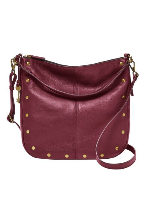 Fossil Leather Adjustable With Crossbody Strap Hobo Bag
