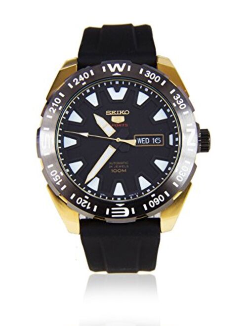 Seiko Automatic SRP750 5 Sports Black Dial With Luminous Markers Rubber Band Mens Watch by Seiko Watches