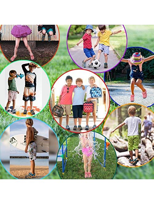 Athlefit Boys Girls Soft Sole Closed Toe Sport Hiking Athletic Sandals Beach Water Outdoor Sandals(Toddler/Little Kid/Big Kid)