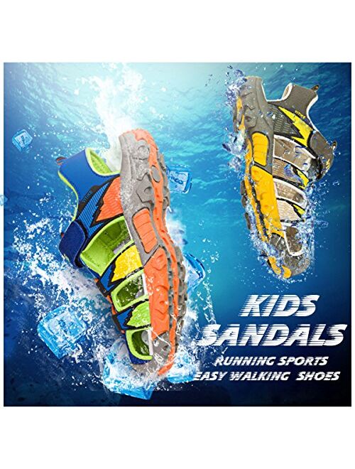 Littleplum Kids Sandals Summer Closed-Toe Beach Outdoor Sport Water Sandals for Boys Girls Quick-Drying Upper Mesh(Toddler/Little Kid/Big Kid)