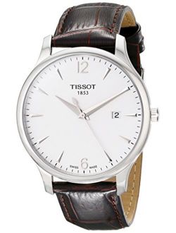 mens Tissot Tradition stainless-steel Dress Watch Brown T0636101603700