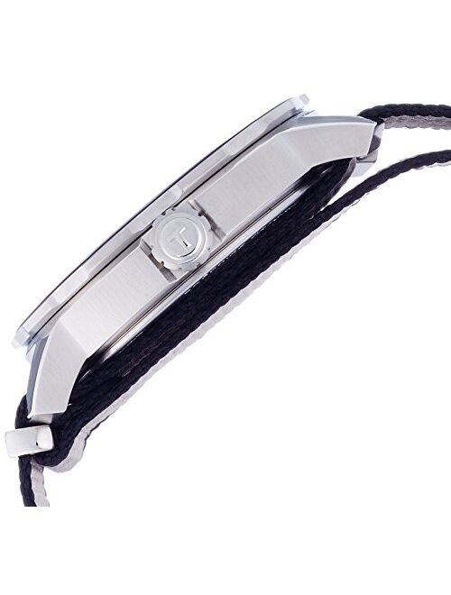 Tissot Men's Quickster Stainless Steel Quartz Watch with Nylon Strap, Silver, 19 (Model: T0954101703700)