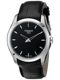 Men's T0354461605100 Couturier Analog Display Swiss Quartz Black Watch