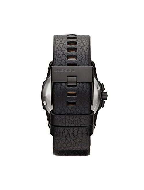 Diesel DZ1657 Mens Master Chief Black Leather Strap Watch